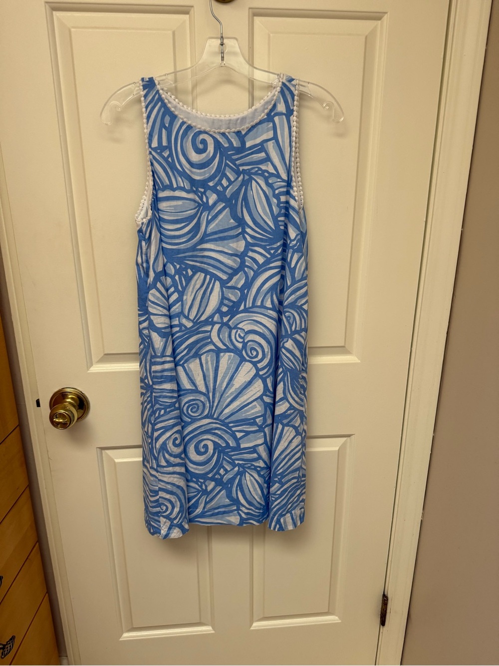 Vineyard Vines Nautilus Shell Print Swing Dress - Blue/White - Size 8